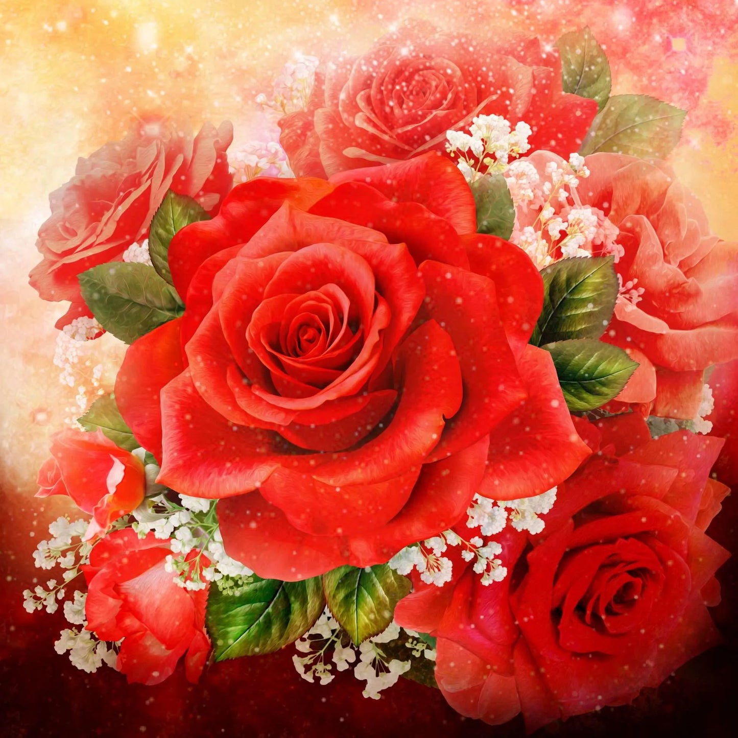 American Beauty Red Rose Panel-Oasis Fabrics-60 Inches Wide