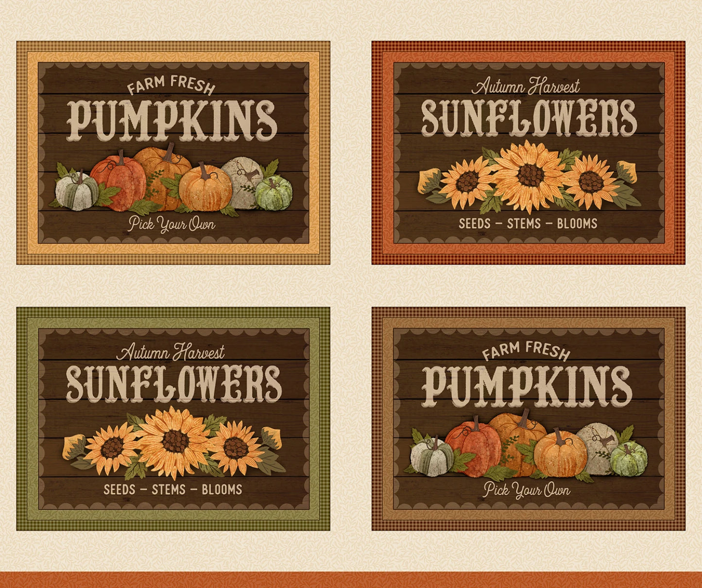 Autumn Homestead Pumpkin Placemat Panel - P&B Textiles