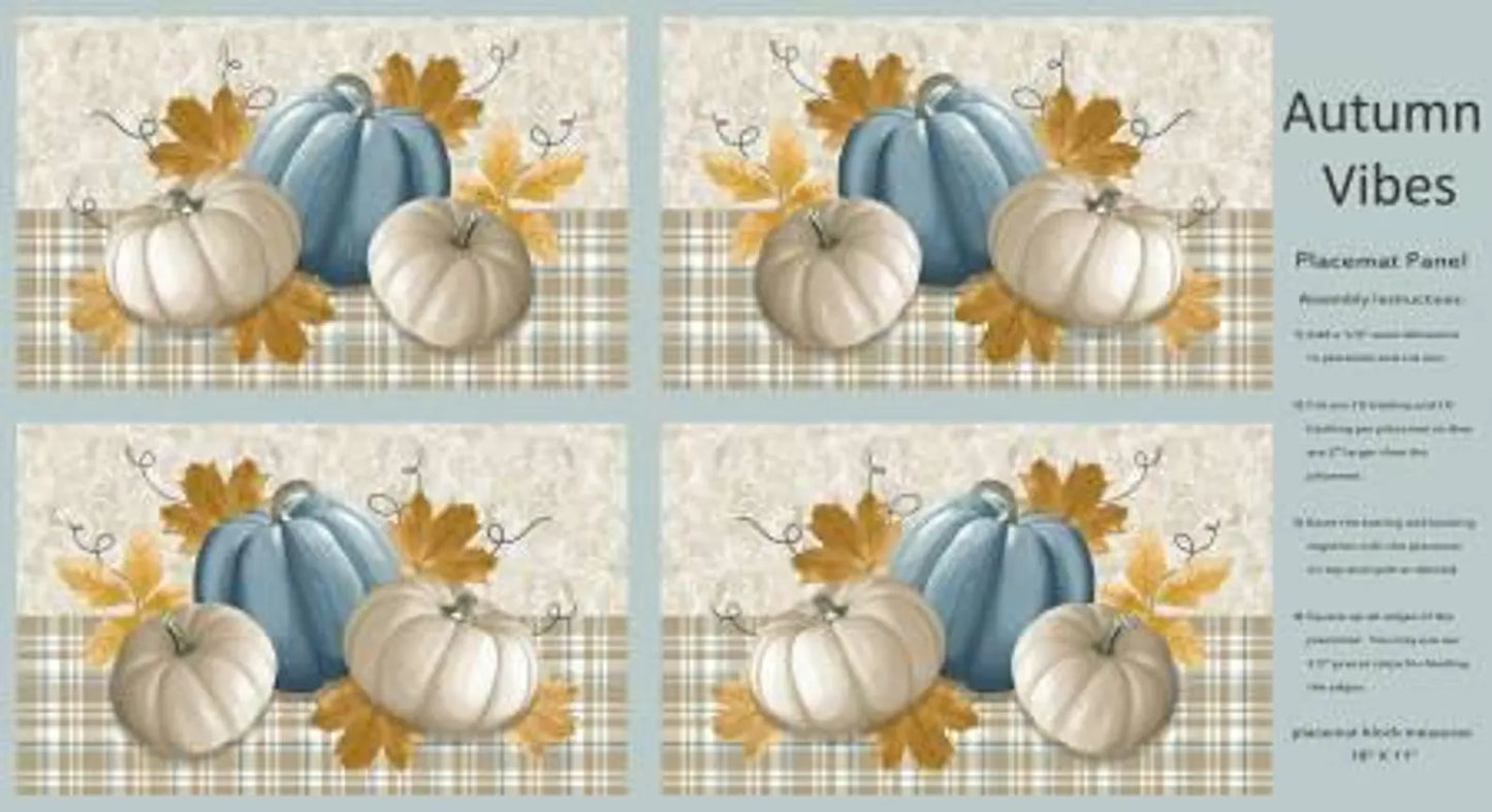 Autumn Vibes Placemat Panel by Blank Quilting-4 Placemats-1 Yard