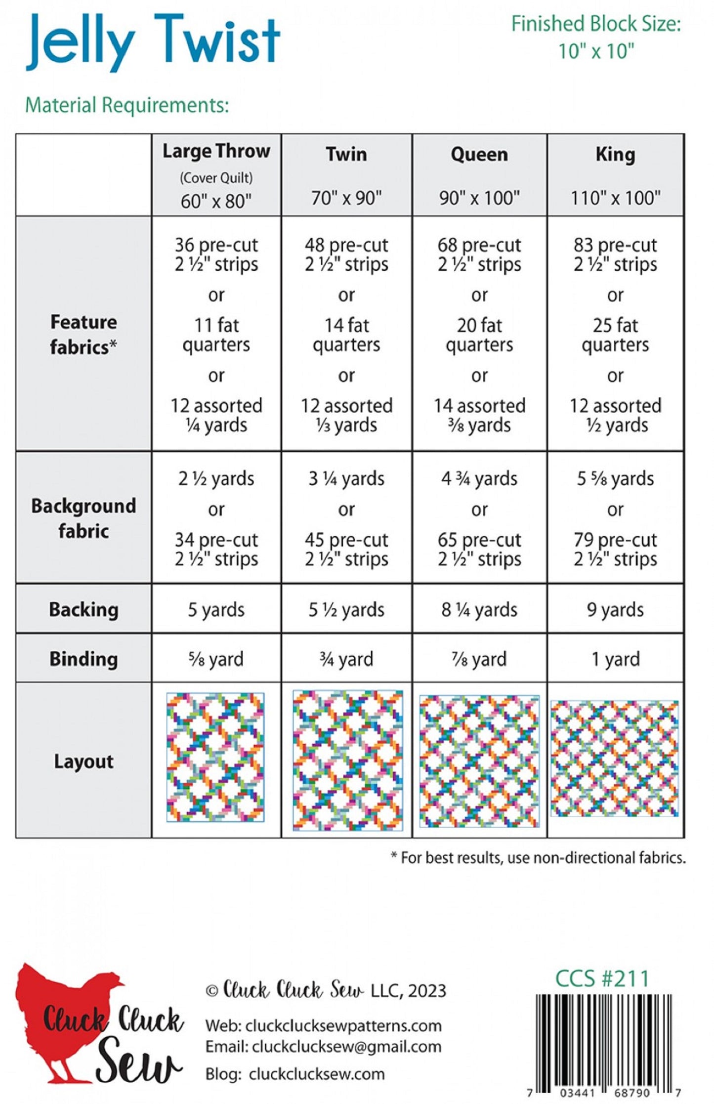 Jelly Twist Quilt Pattern by Cluck Cluck Sew