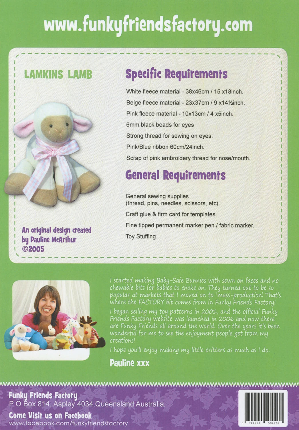 Lamkins Lamb Stuffed Toy Pattern-Funky Friends Factory