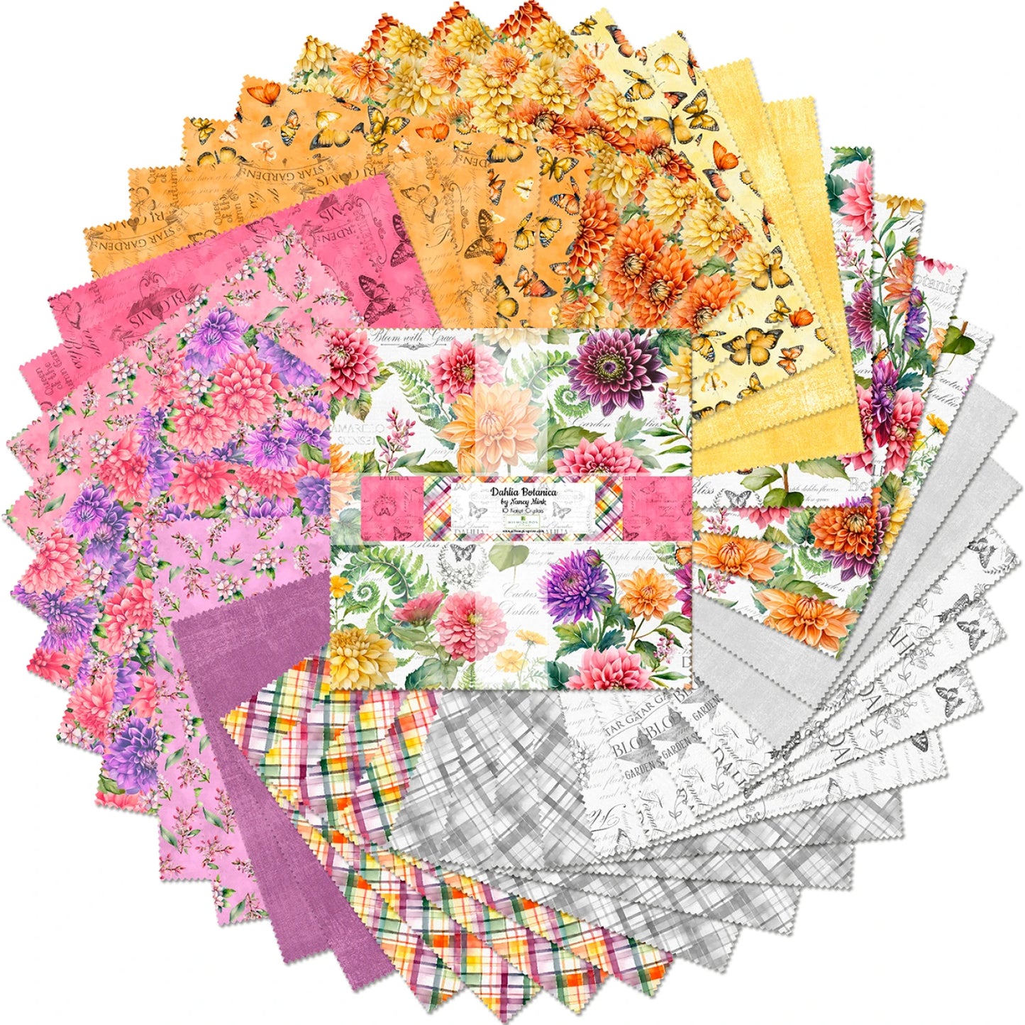 Dahlia Botanica Layer Cake-Wilmington Prints-42-10 Inch Squares