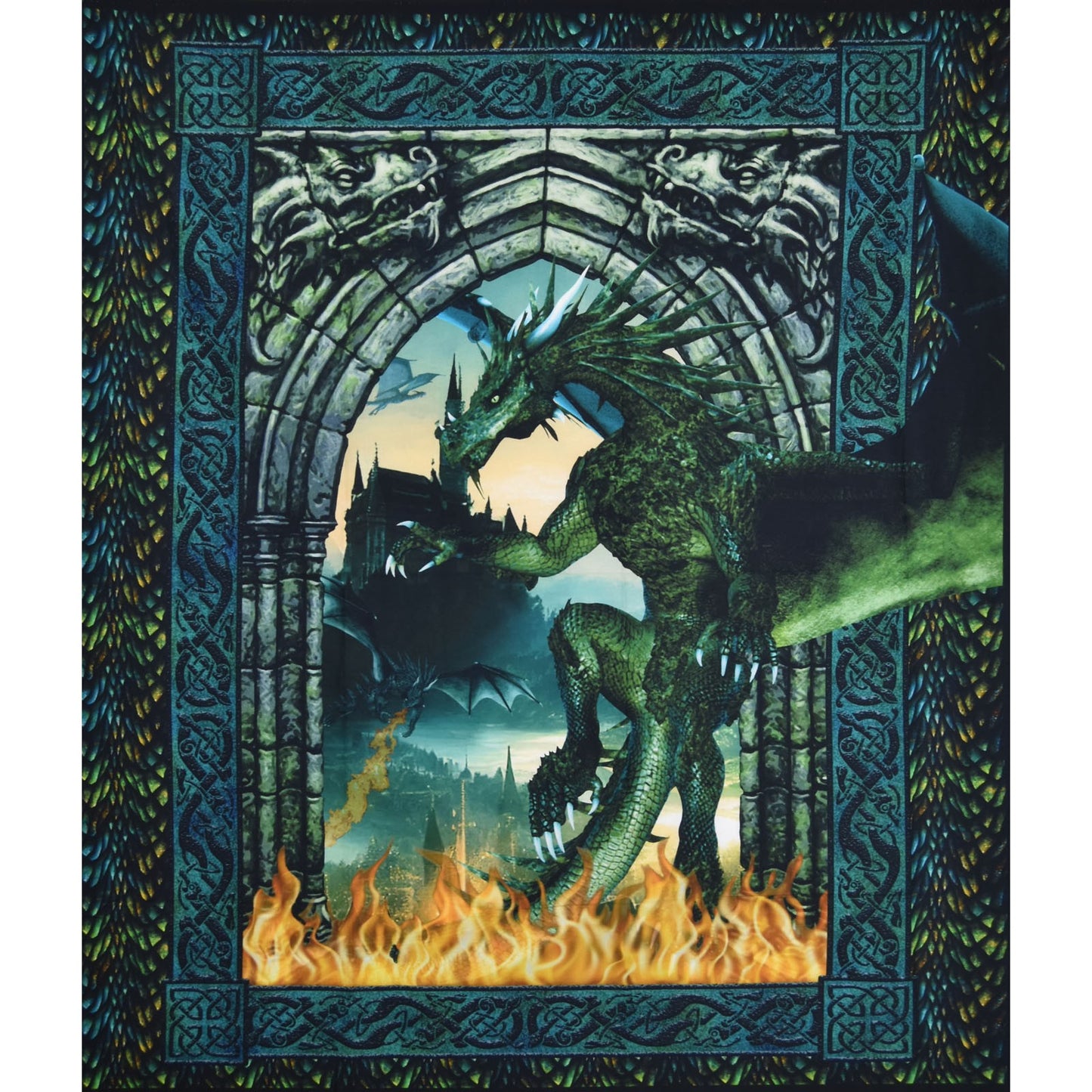 Dragons Emerald Reign Panel-In The Beginning-1 Yard Panel
