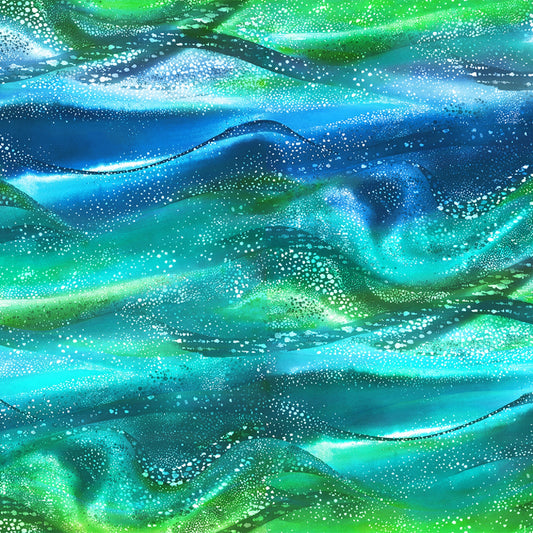 Green and Blue Rainbow Waves-Freckle & Lollie-BTY