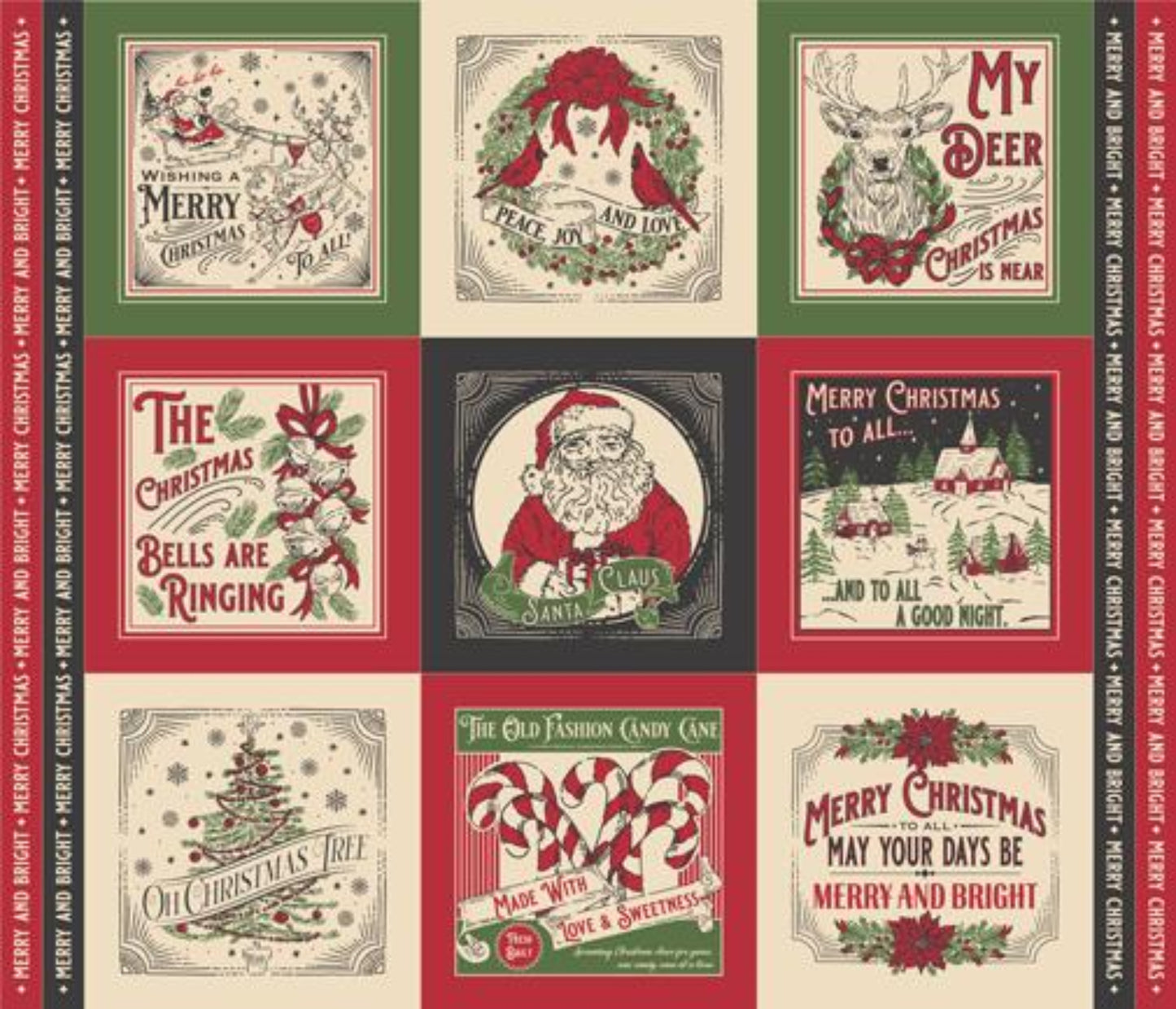 Holiday Cheer Panel-Christmas Cards-Natural-Moda