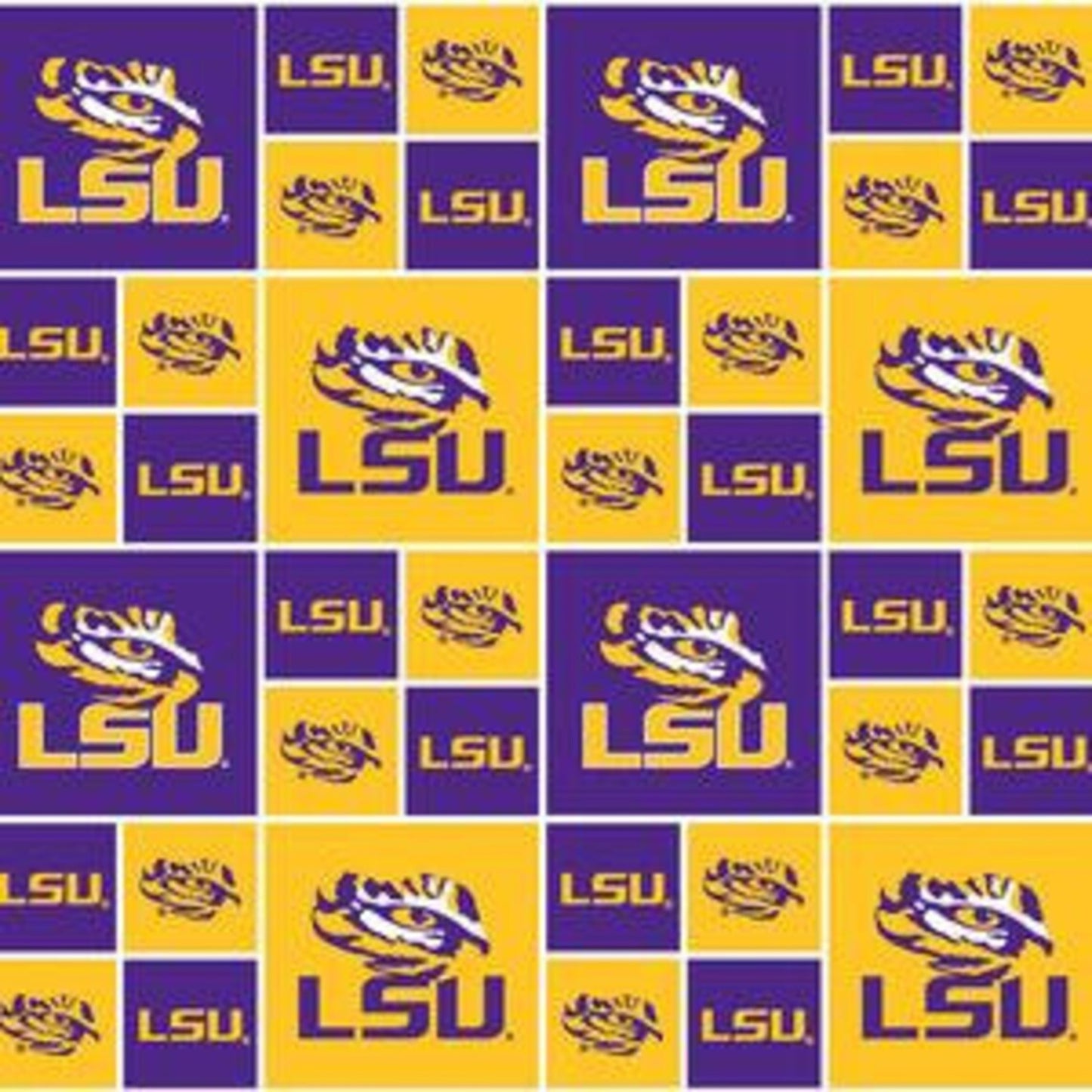 LSU Block Print-Purple and Gold-Sykel Enterprises-BTY