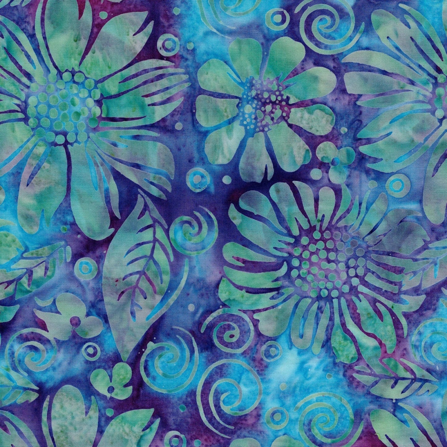 Large Floral Batik Print-Mardi Gras-Island Batik-BTY