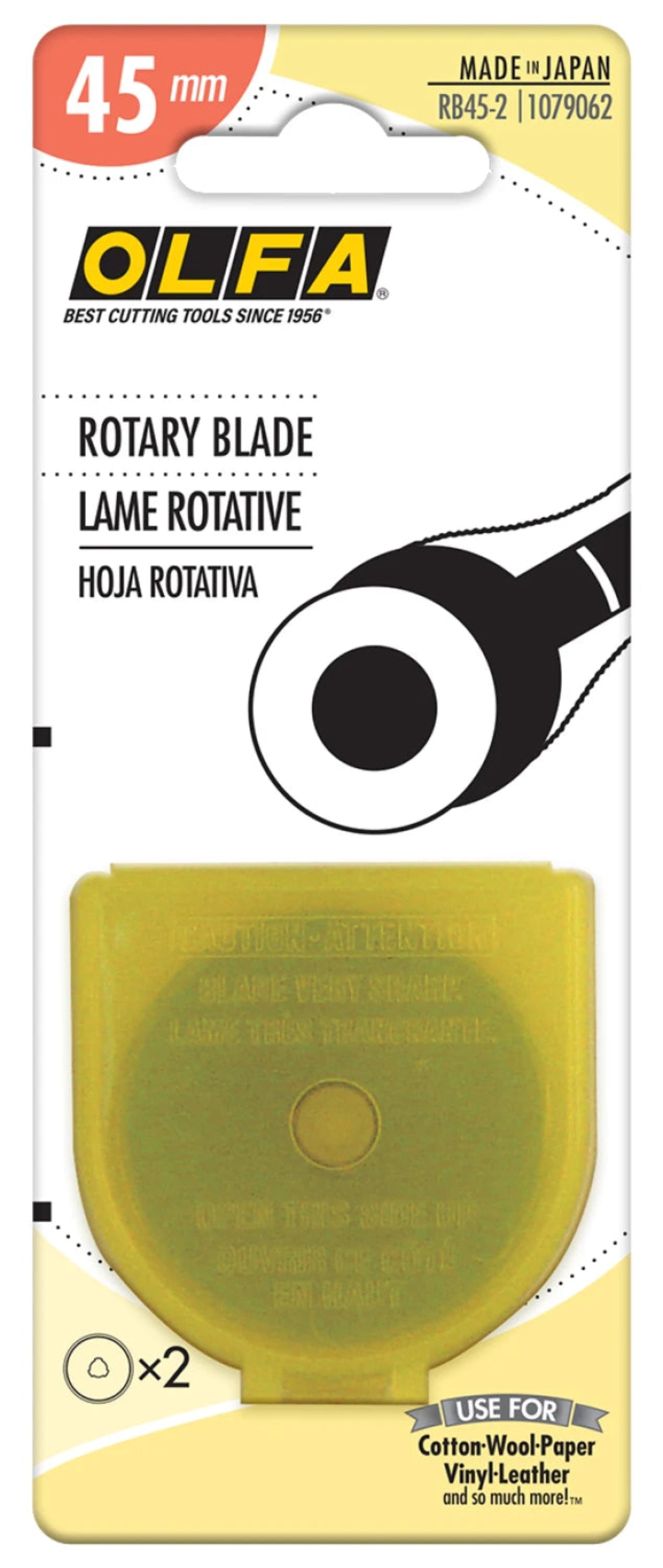 Olfa 45mm Rotary Cutting Blades-2 Blades per Pack