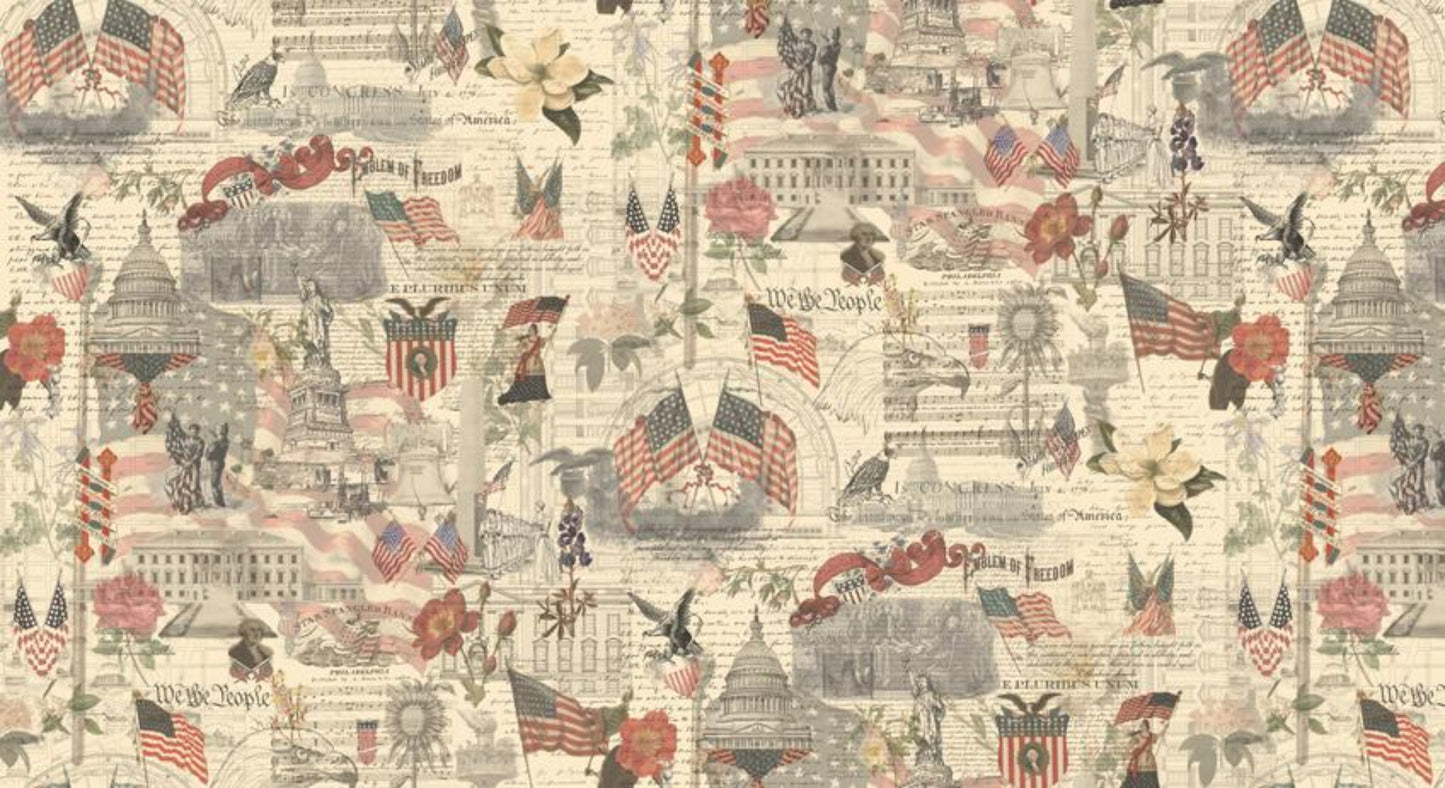 Patriotic - Porcelain B/G-3 Sisters-BTY-Moda Fabrics