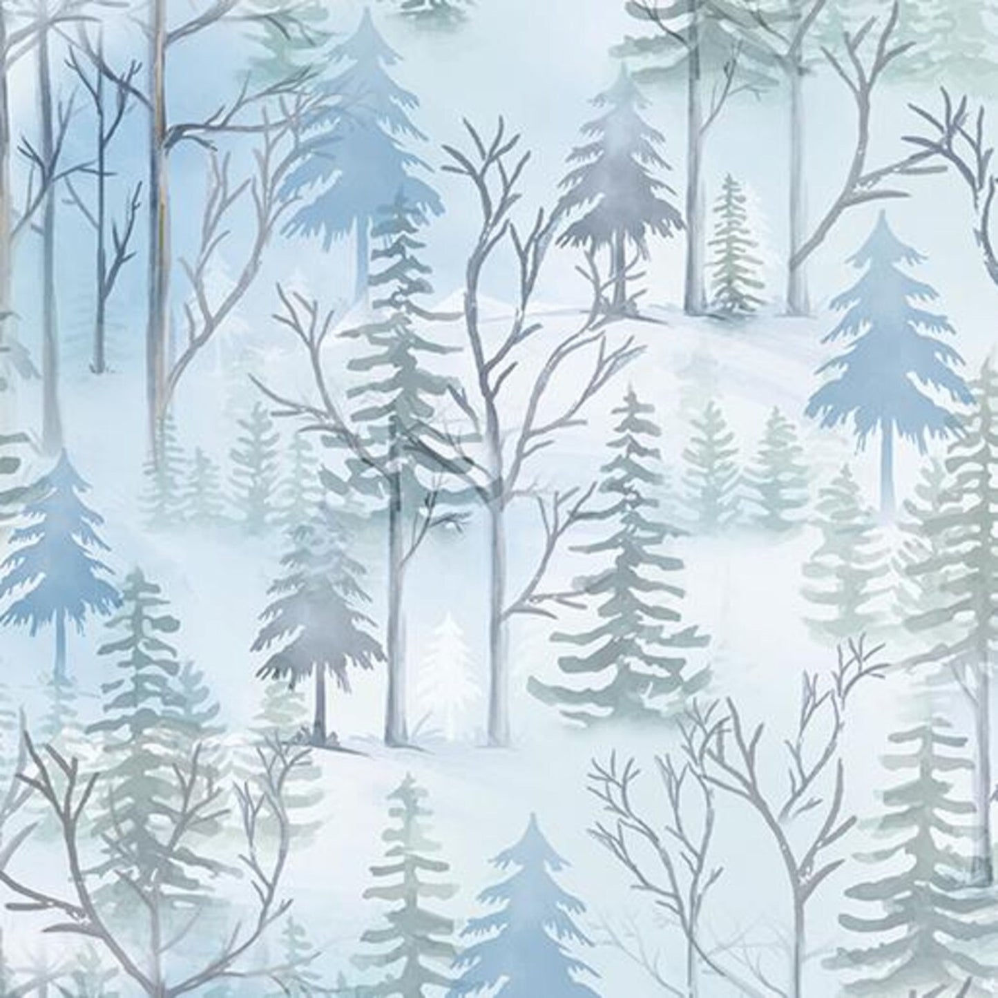 Pine Woodland-Light Blue-Benartex-By The Yard