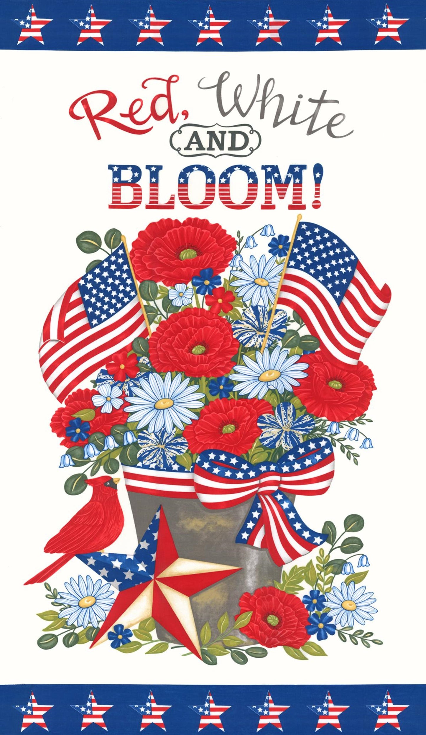 Red, White, Bloom Patriotic Panel by Moda Fabrics