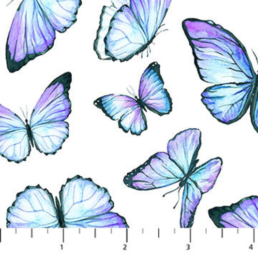 Rhapsody in Blue-Northcott Fabrics-BTY-Butterflies