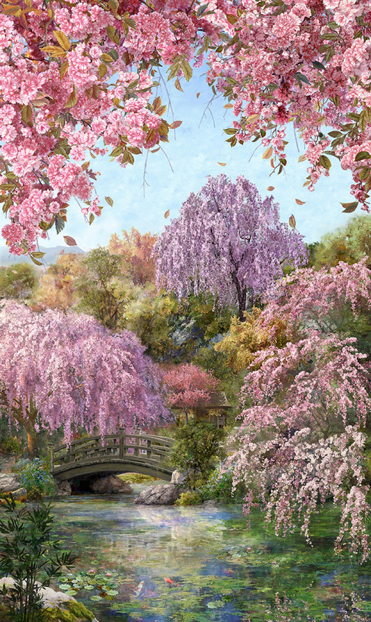 Sakura Blooms Panel by Hoffman Fabrics