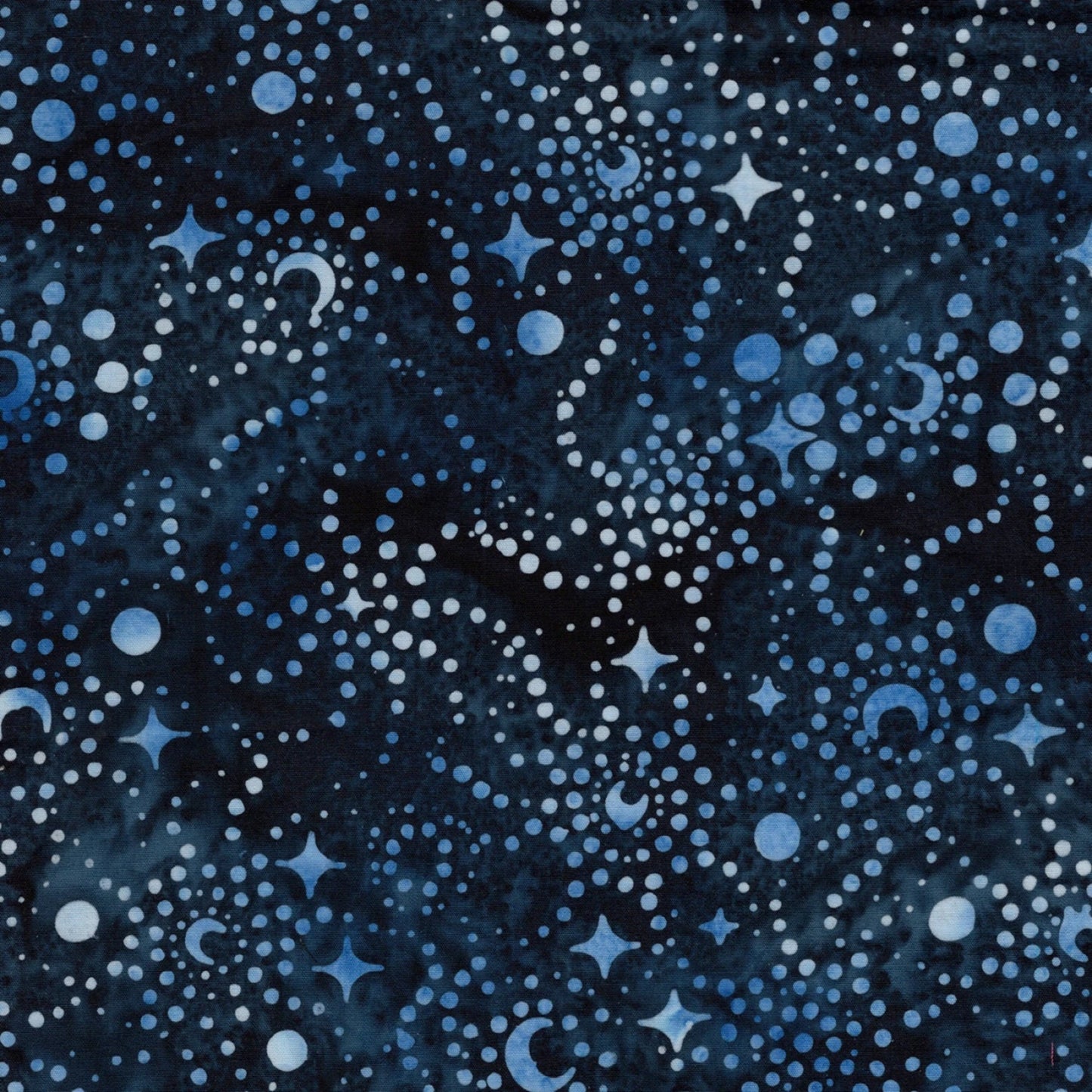 Stars and Swirls-Batik Fabric-Island Batik-Blue B/G-BTY