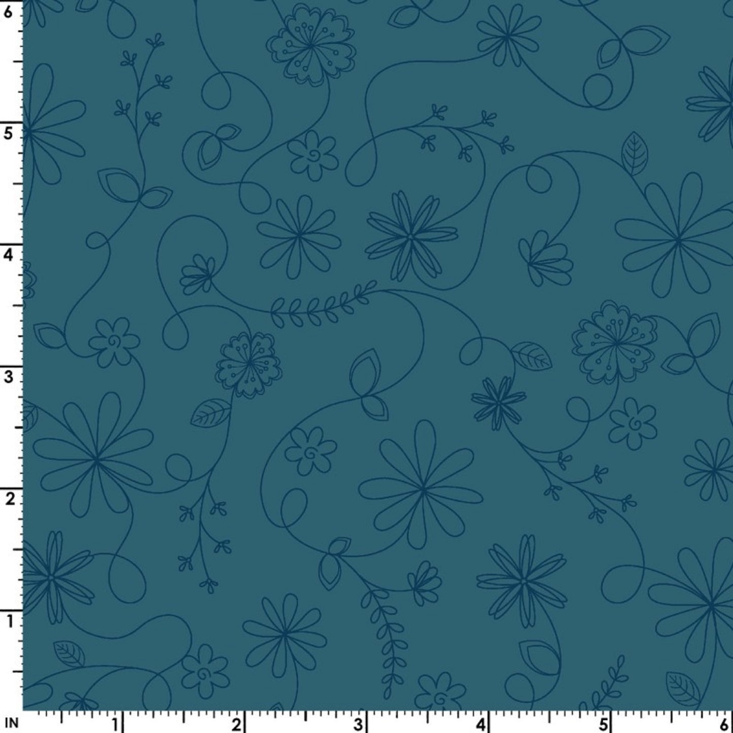Vintage Floral-Dark Teal-Maywood Studios-BTY