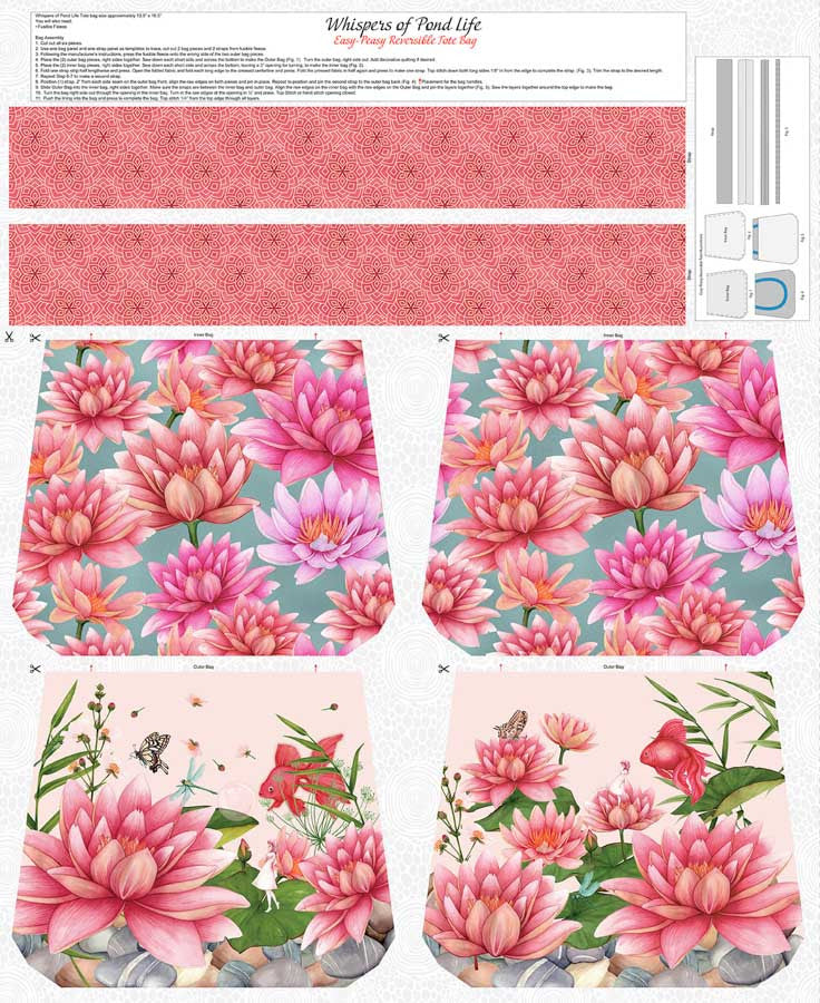Whispers of Pond Life Tote Bag Panel-Studio E