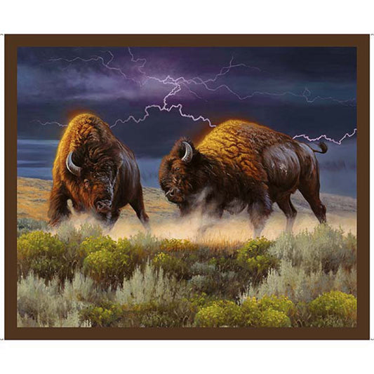 Wild Bison Panel-Quilting Treasures-1 yard Panel-Digital Print