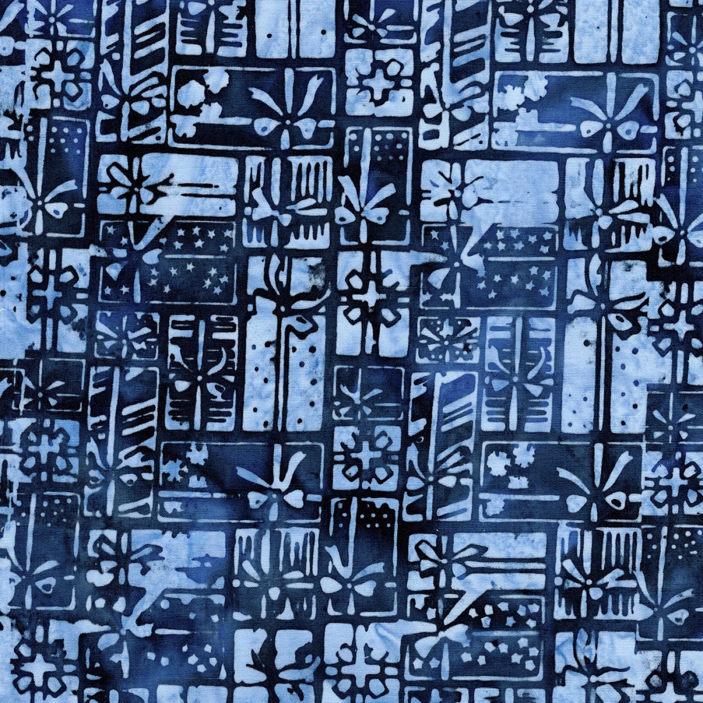 Wrapped Christmas Presents-Cornflower-Island Batiks-BTY
