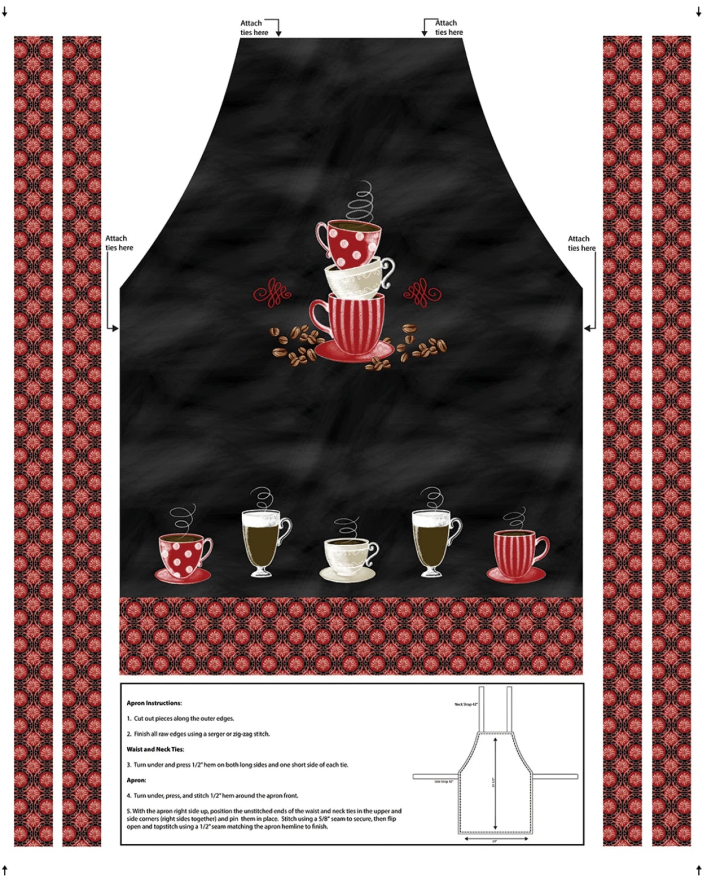 Perfect Brew Apron Panel-Benartex Fabrics-1 Yard Panel-Canvas