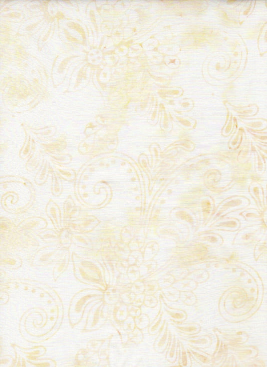 Cream Tonal Floral Print-#3345-Batik Textiles-BTY