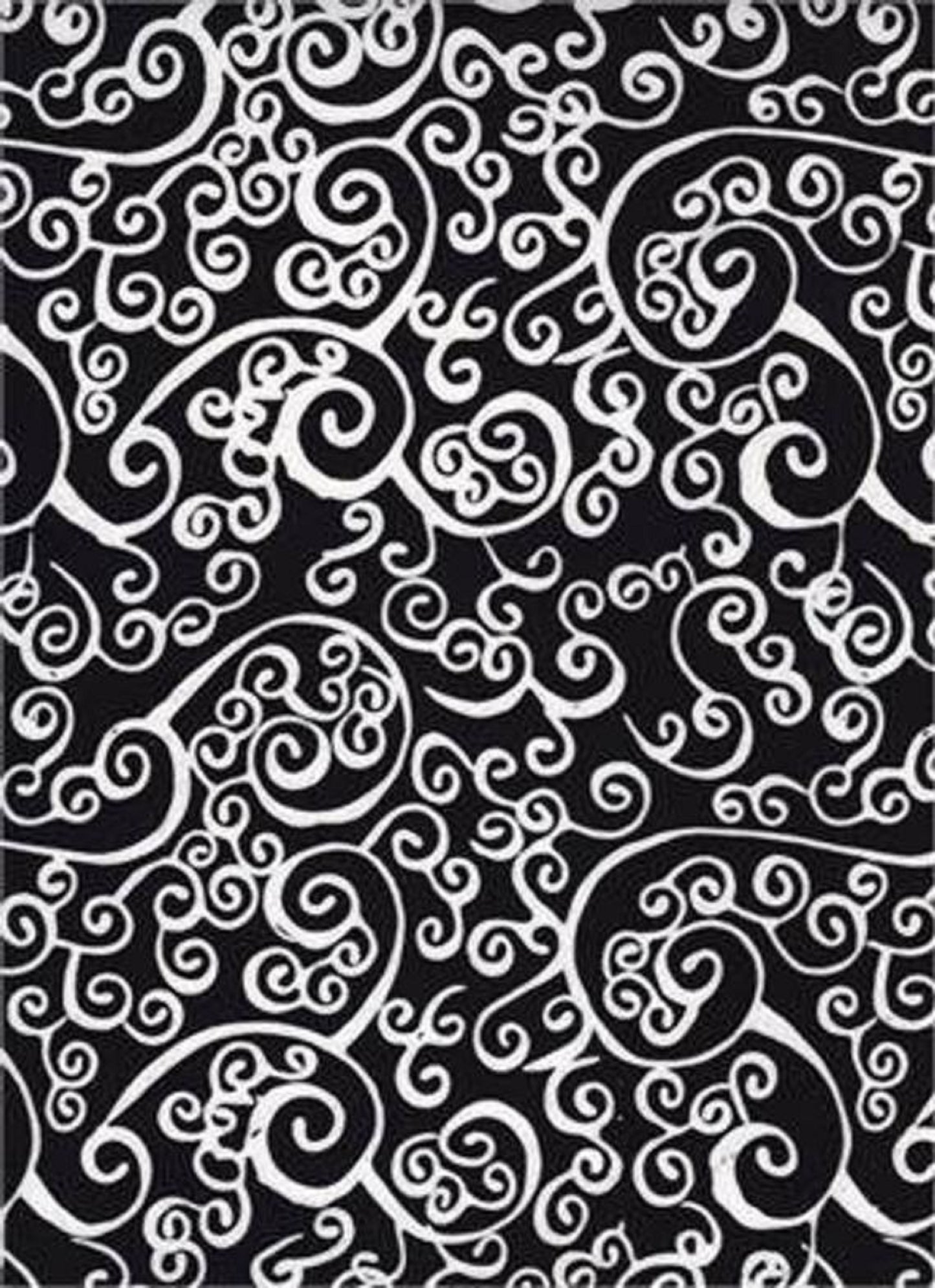 Batik Textiles-#4028-Black and White Scrollwork-Batik Textiles-BTY