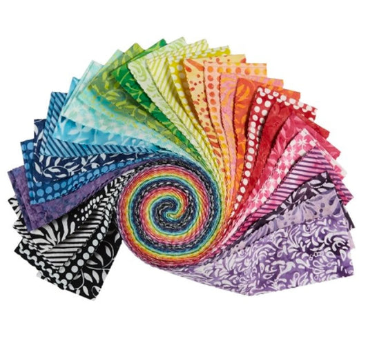Jelly Roll-Color Therapy-Maywood Studios-40 Strips-2-1/2" x 44"-Batik Fabrics