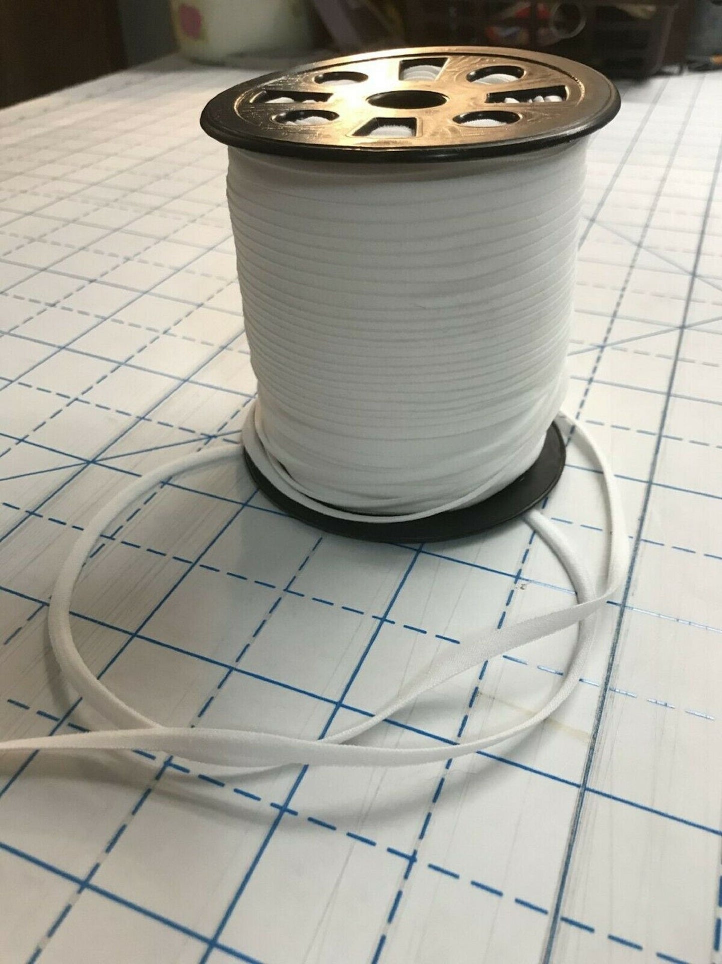 Elastic-White Braided-1/6"-BTY