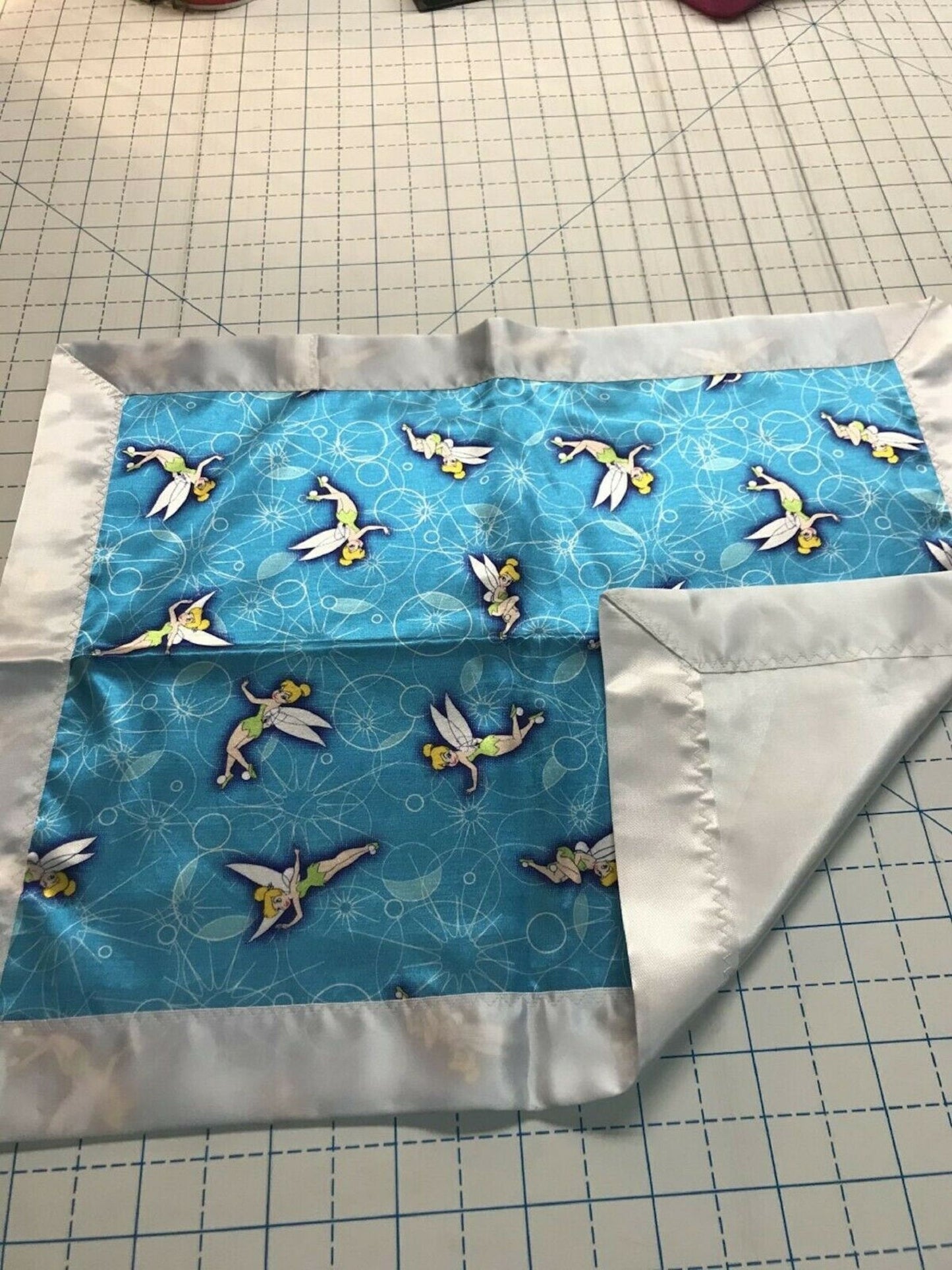 Lovey-Tinker Bell Satin w/White Satin Binding
