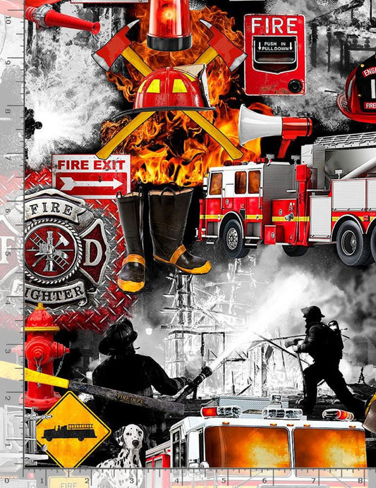 Firefighter Patchwork-Timeless Treasures-BTY