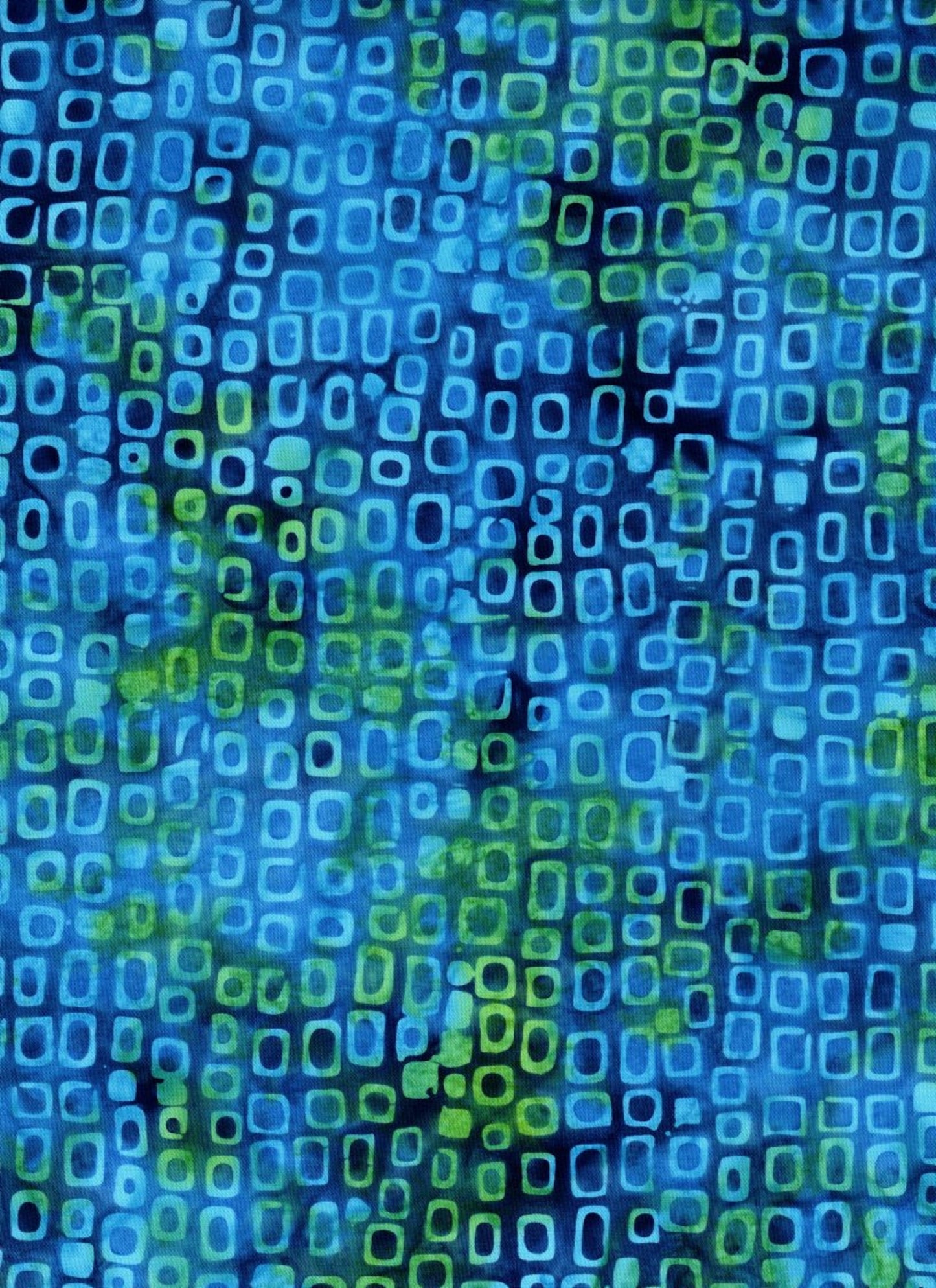 Batik Textiles-#4314-Blue & Green Squares-Batik Textiles-BTY