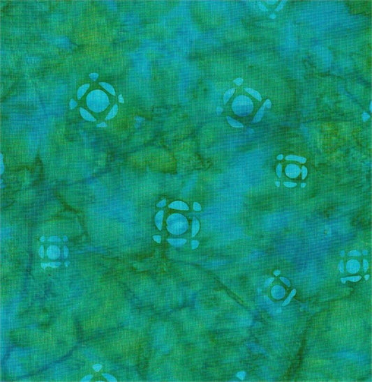 Aqua Novelty Print-#5528-Batik Textiles-Fat Quarter