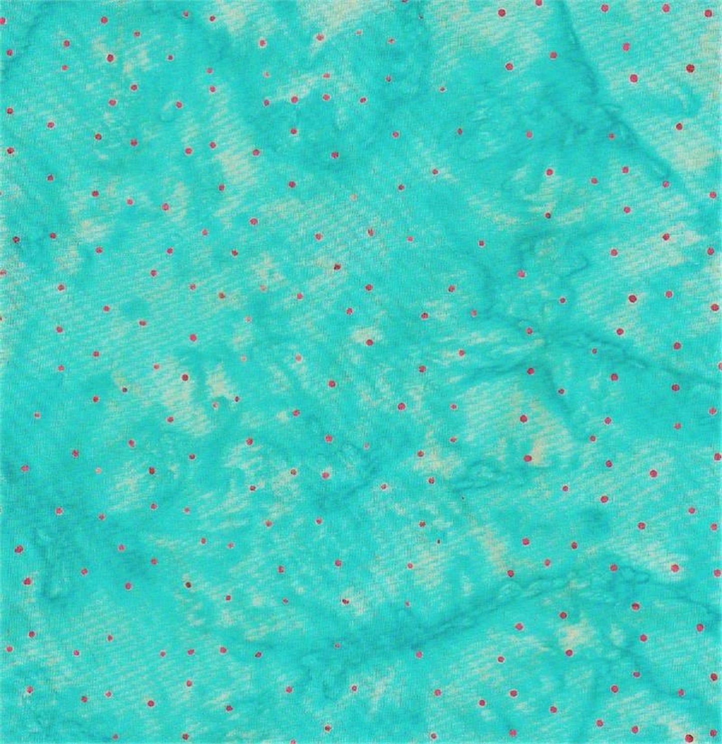 Fat Quarter-#5407-Tiny Red Dots on Teal B/G-Batik Textiles