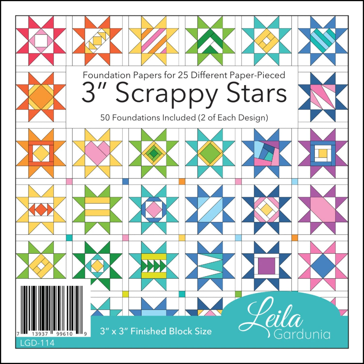 Scrappy Stars - 3 Inch Foundation Papers - Leila Gardunia
