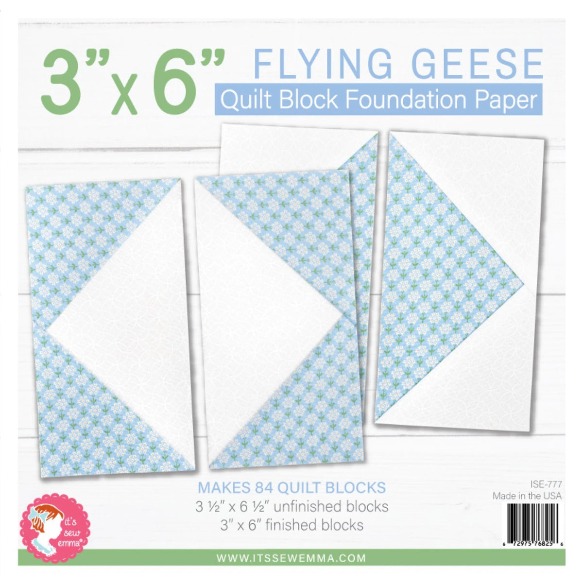 Flying Geese Quilt Block Foundation Papers-3" x 6"-84 Quilt Blocks