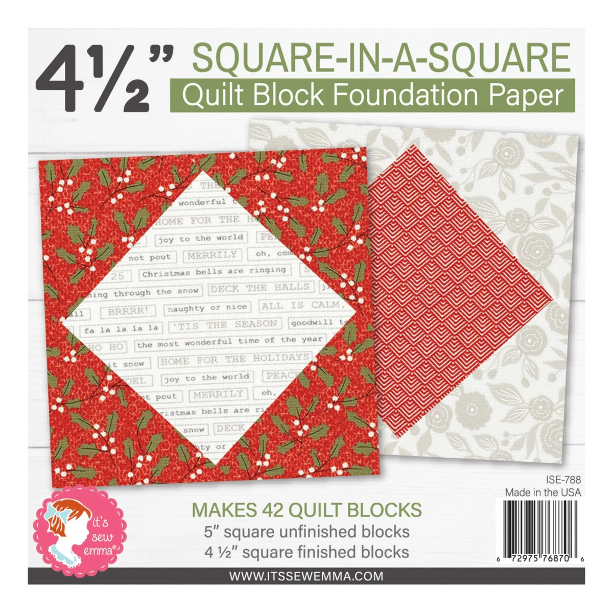4-1/2 Inch Square in a Square Foundation Papers-It's Sew Emma-42 Quilt Blocks