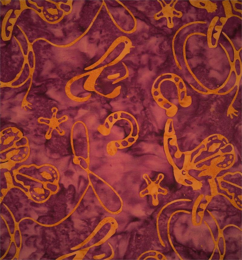 Batik Textiles-No. 5309-Boot-Cowboy Hats-Etc.-Purple B/G-Fat Quarter