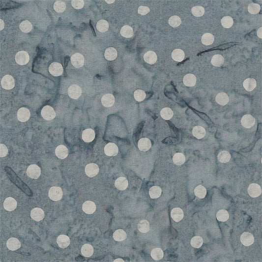 Batik Textiles-#5725-Lt. Gray Dots-Gray Background-Fat Quarter