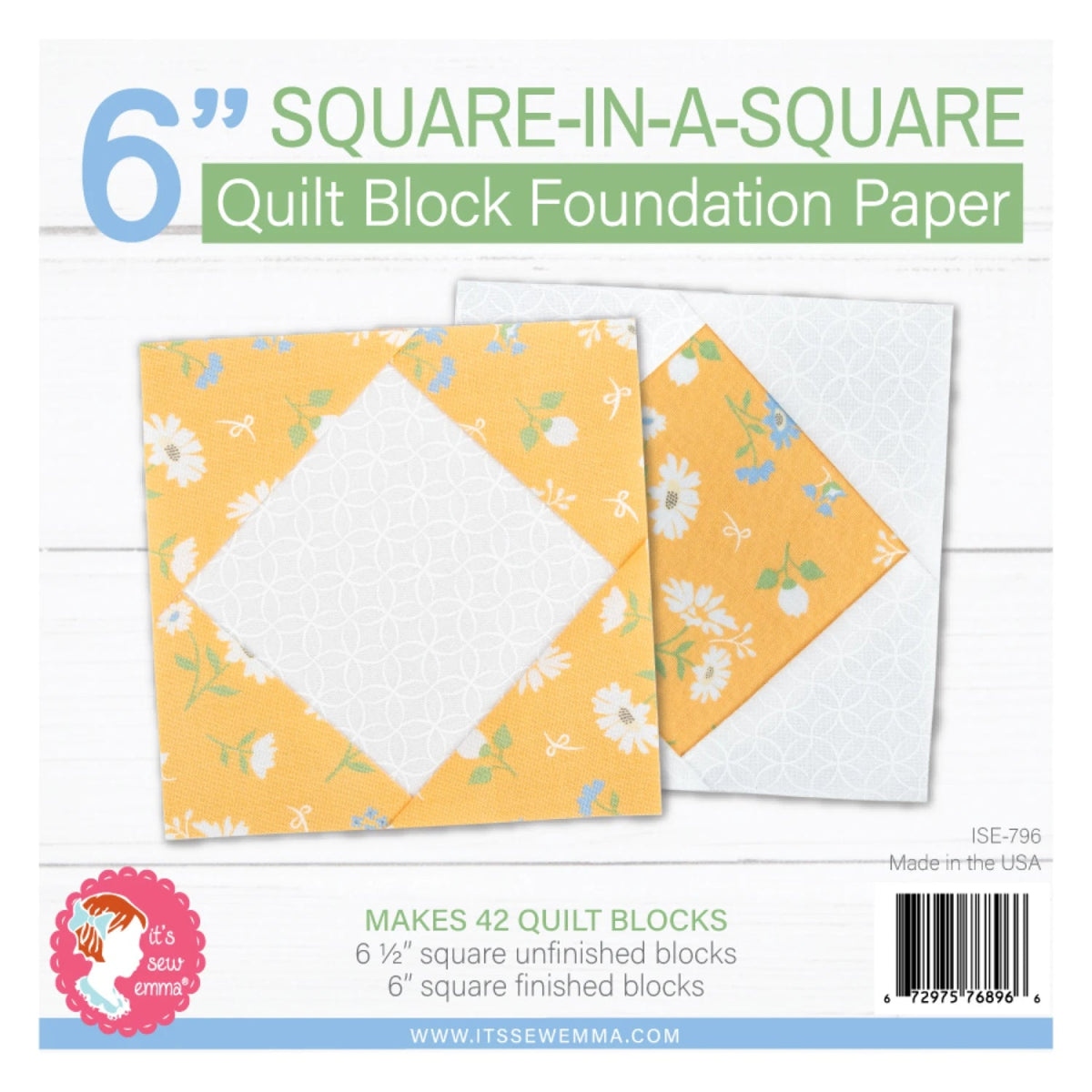 6 Inch Square in a Square Quilt Block Foundation Papers-42 Blocks-It's Sew Emma