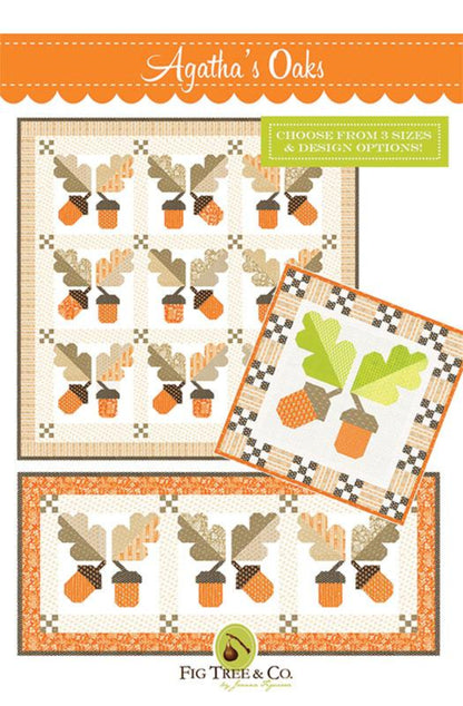 Agatha's Oaks Quilt Pattern-Fig Tree and Co.-Runner-Table Topper-Quilt