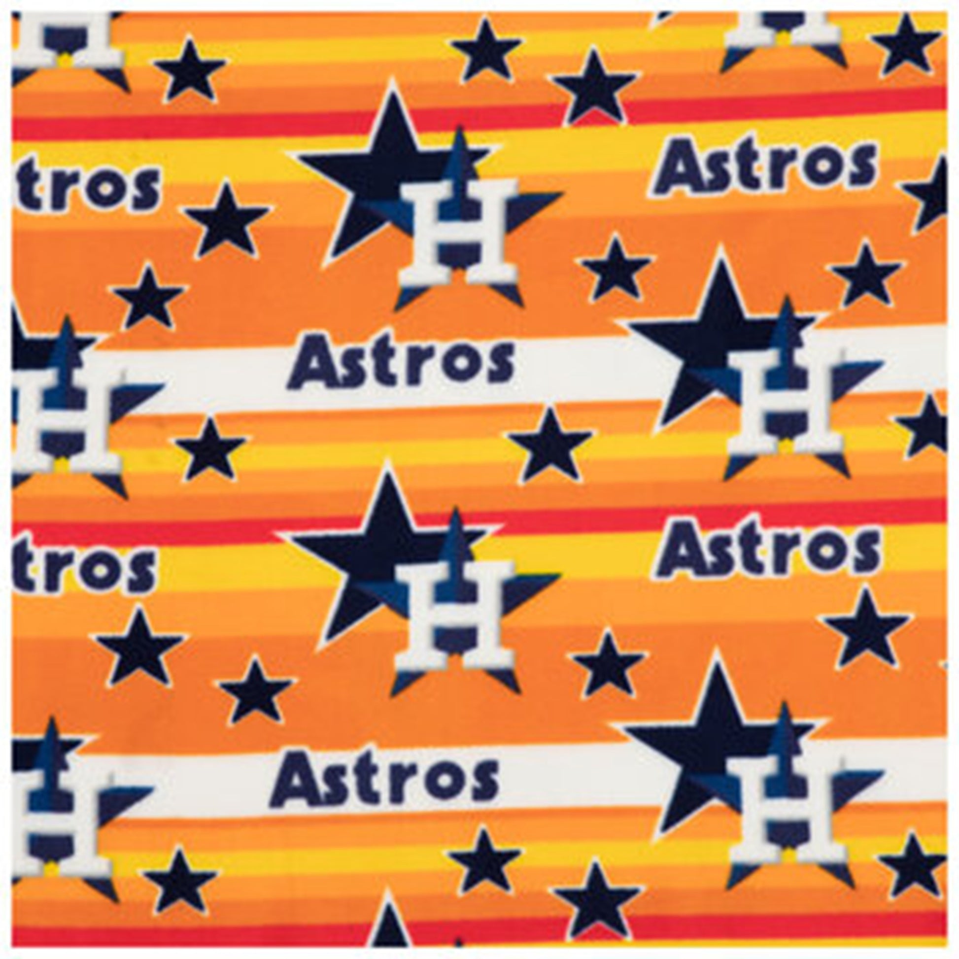 Houston Astros Rainbow Fleece Fabric-Fabric Traditions