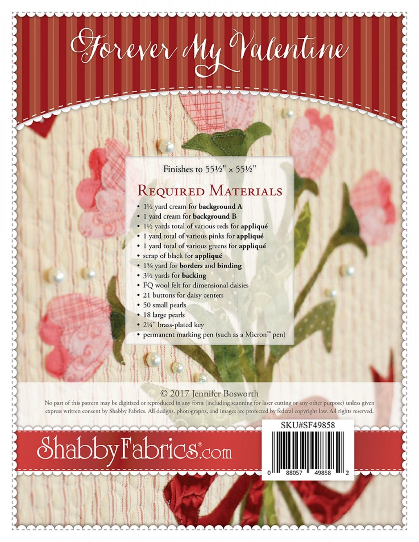 Forever My Valentine Quilt Pattern by Shabby Fabrics