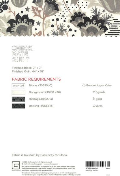 Check Mate Quilt Pattern by Basic Grey