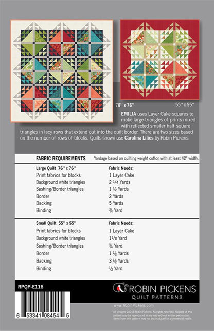 Emilia Quilt Pattern by Robin Pickens