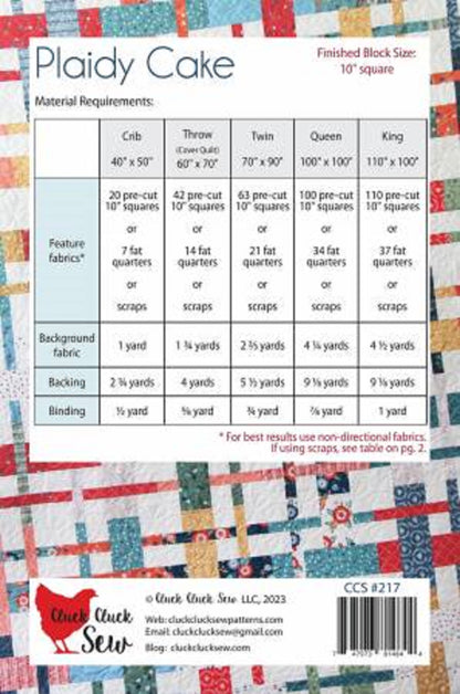 Plaidy Cake Quilt Pattern by Cluck Cluck Sew-5 Sizes Included