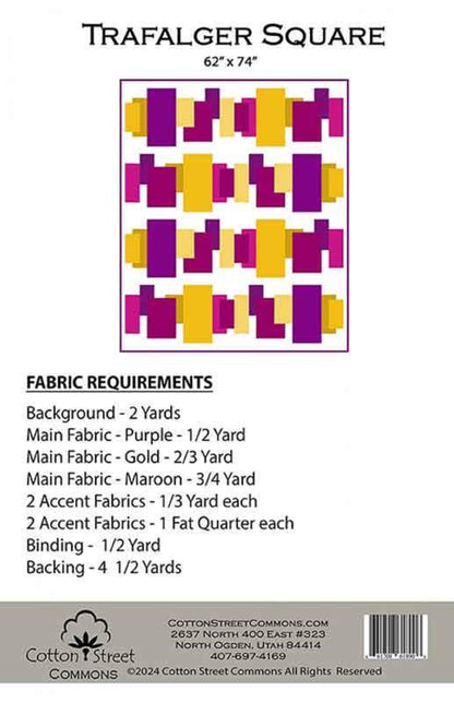 Trafalger Square Quilt Pattern by Cotton Street Commons