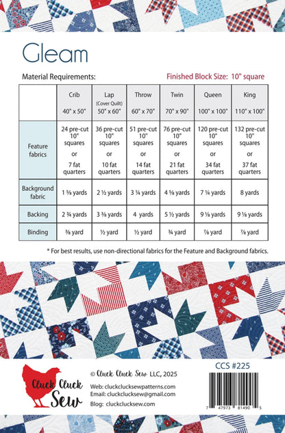 Gleam Quilt Pattern-6 Sizes-Cluck Cluck Sew