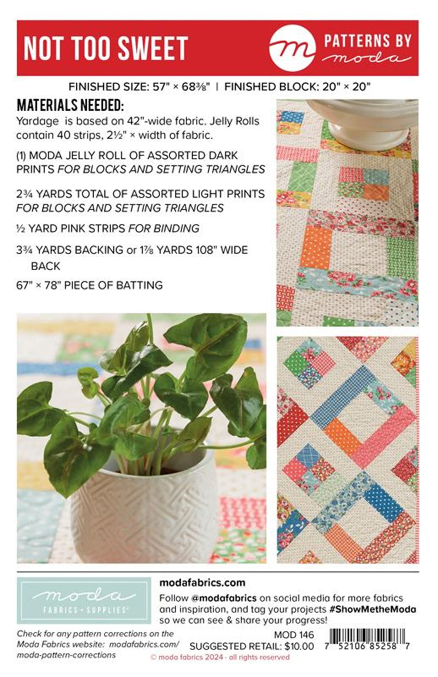 Not Too Sweet Quilt Pattern By Moda Fabrics