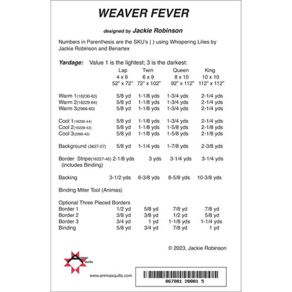 Weaver Fever Quilt Pattern by Animas Quilts