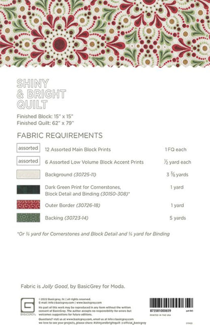 Shiny & Bright Quilt Pattern by Basic Grey