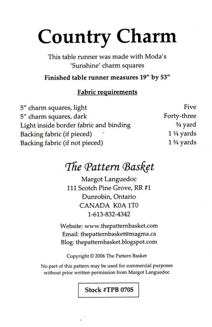 Country Charm Table Runner Pattern by The Pattern Basket